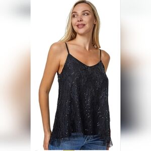 Women's Sequin Tank Tops Sleveless Sparkle Shimmer Camisole Cocktail Club Party